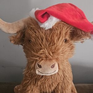 🎄Highland Cow with Santa Hat